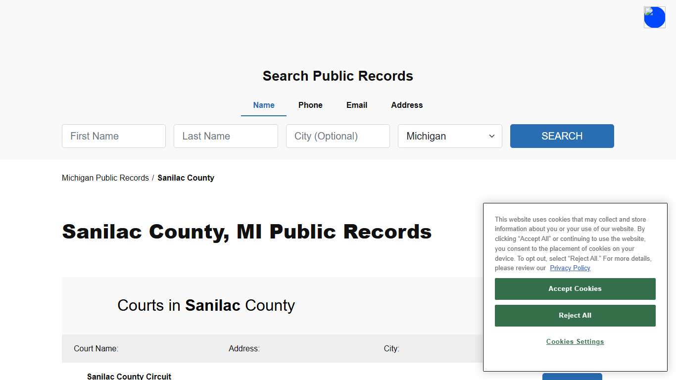 Sanilac County, MI Public Court, Arrest and Inmate Records - ThePublicIndex
